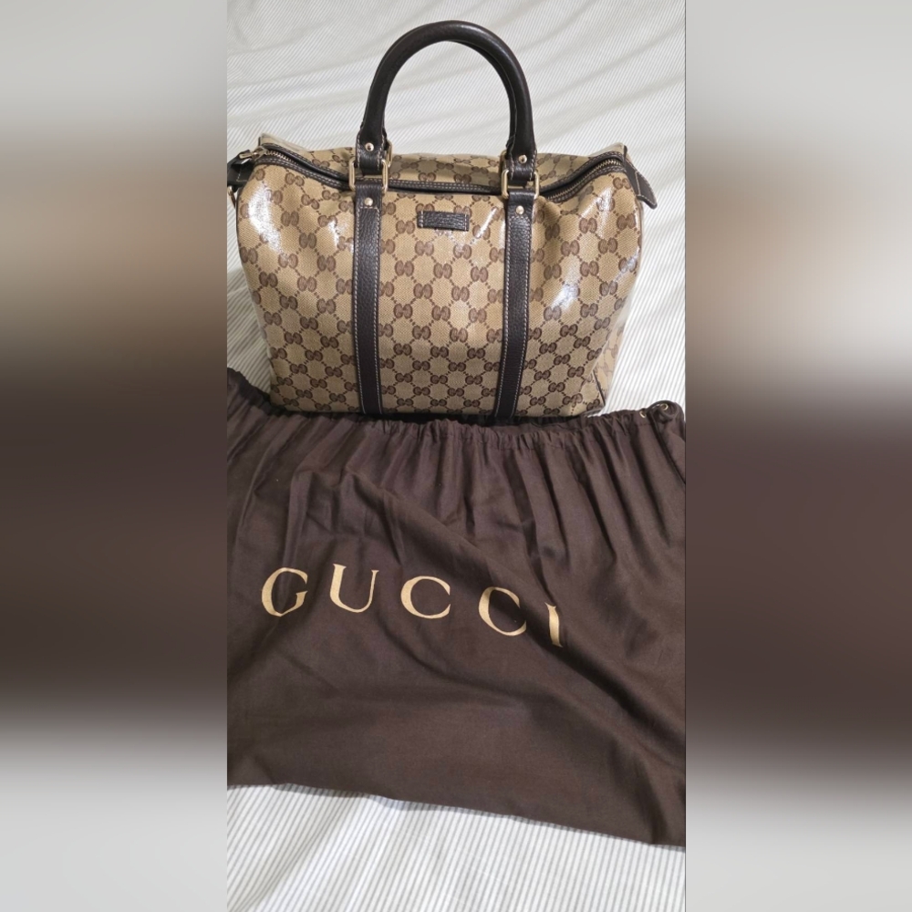 Gucci Tan and Brown Monogram Travel Bag - Picture 2 of 8